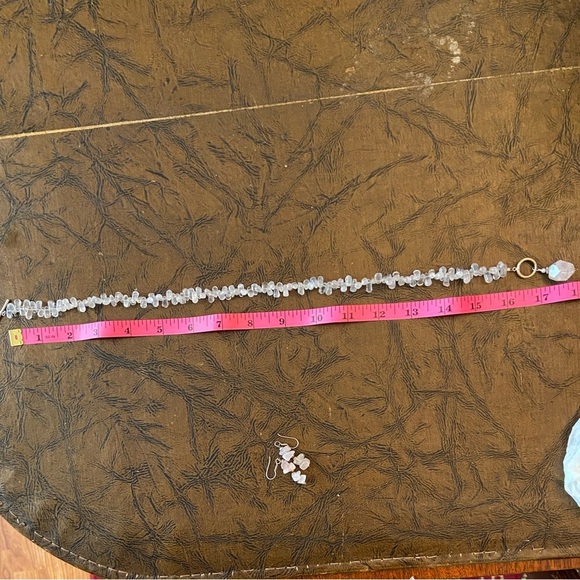 VINTAGE SILPADA ROSE QUARTZ NECKLACE AND EARRINGS - Picture 2 of 4